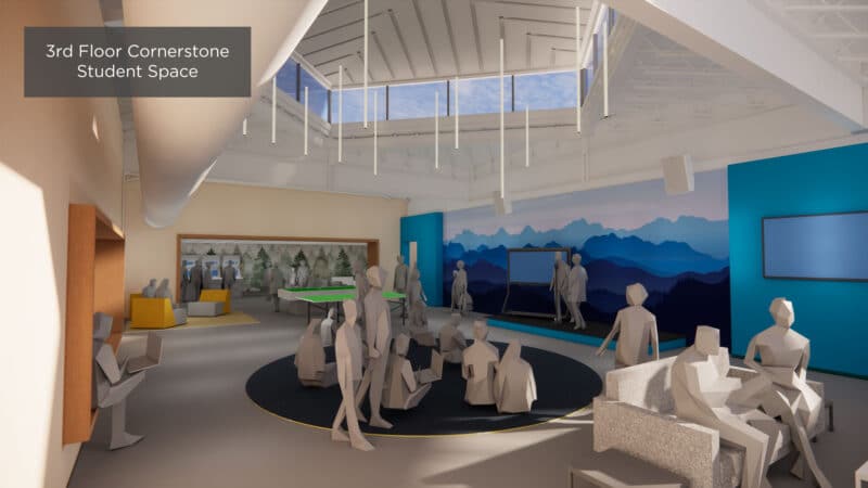 3rd Floor Cornerstone Student Space Rendering